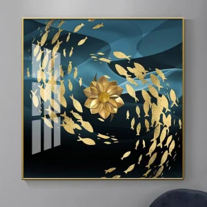 Tranh Cá Vàng Tráng Gương Pha Lê Cao Cấp SNO17313