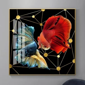 Tranh Cá Vàng Tráng Gương Pha Lê Cao Cấp